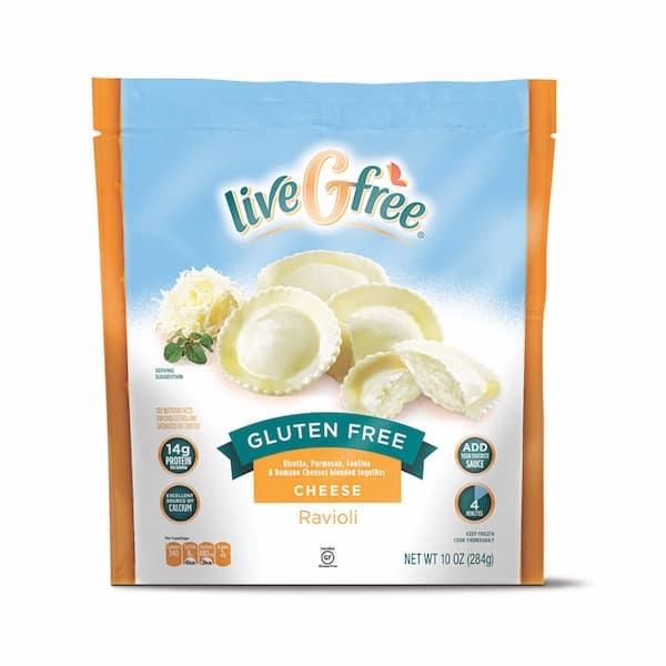 Box of Aldi liveGfree Gluten-Free Cheese Ravioli