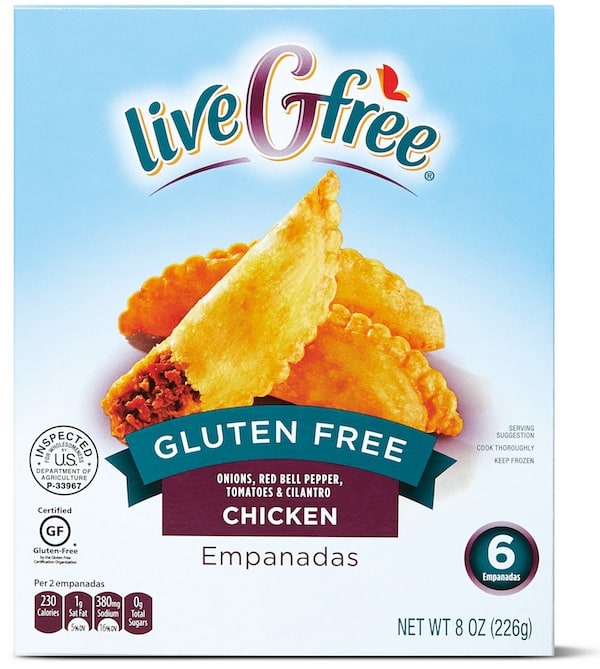 Box of Aldi liveGfree Gluten-Free Chicken Empanadas