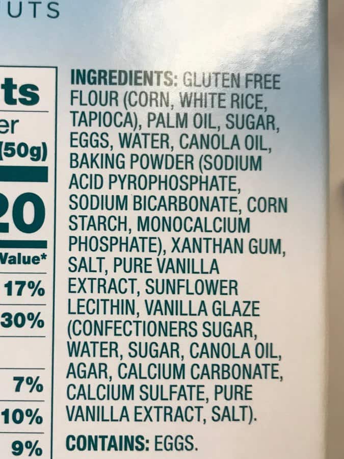 Aldi Gluten-Free Glazed Doughnuts Ingredients