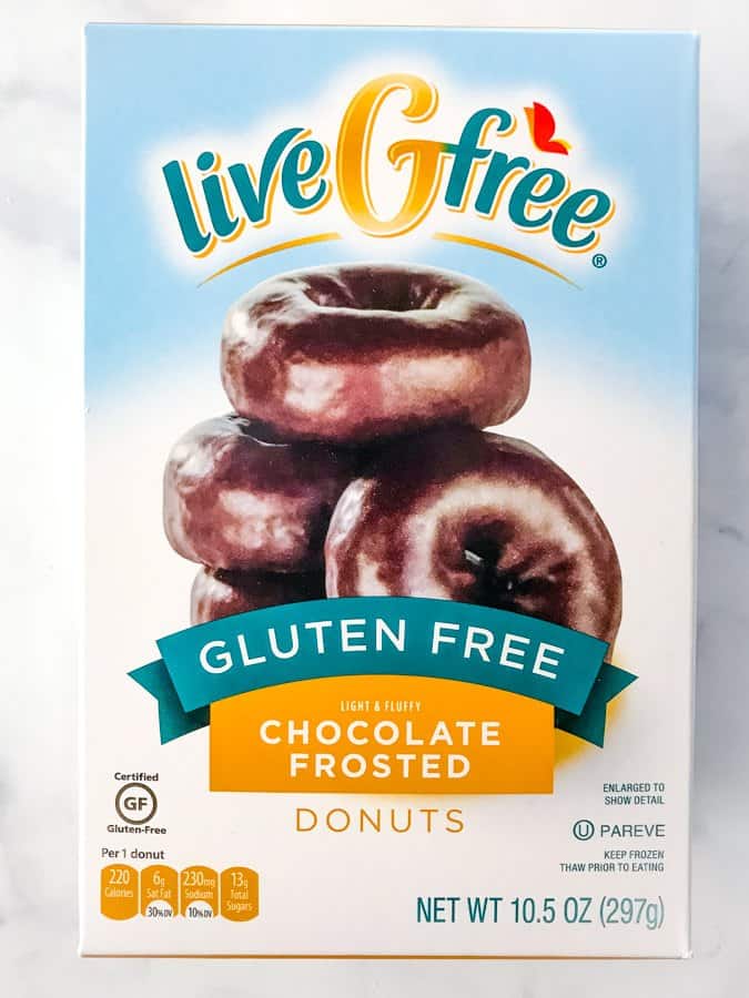 Box of Aldi Gluten-Free Chocolate Doughnuts