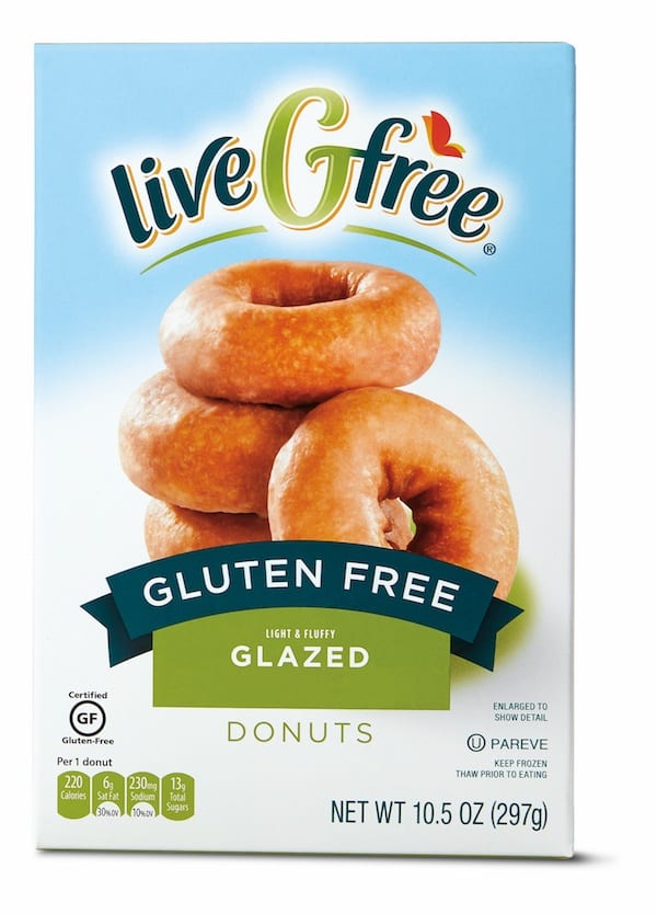 Box of Aldi liveGfree Gluten-Free Glazed Doughnuts