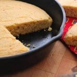 Gluten-Free Brown Butter Cornbread in a skillet.