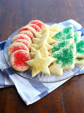 Gluten-Free Cut out Sugar Cookies on a Plate.