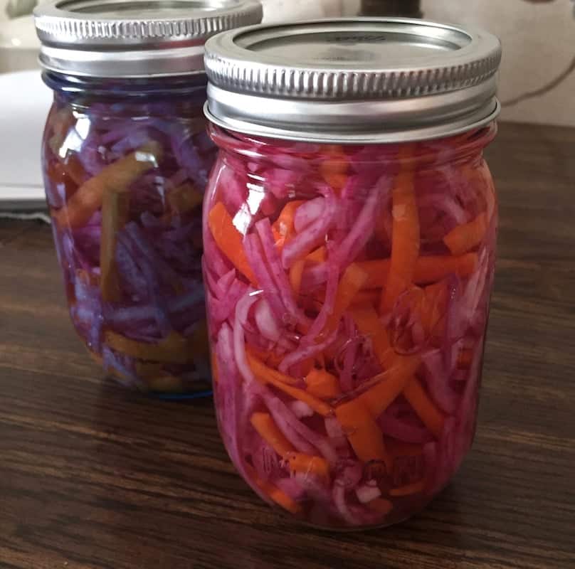 Homemade Vietnamese daikon and carrot pickles.