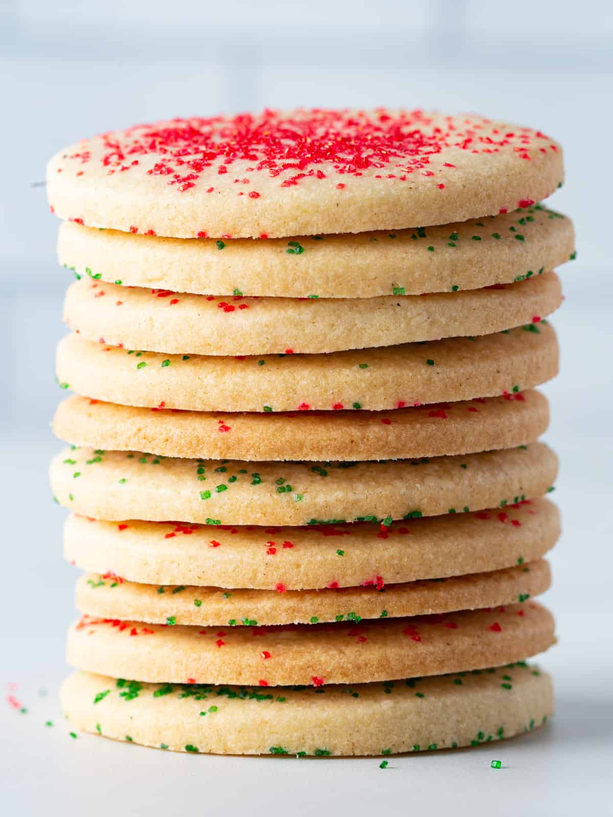 Stack of gluten-free sugar cookies.