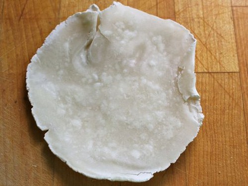 Under baked gluten-free flour tortilla.