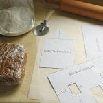 Template and dough for gluten-free gingerbread house.