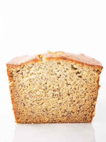 Loaf of gluten-free banana bread.