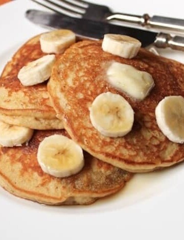 Gluten-Free Banana Pancakes on a plate.