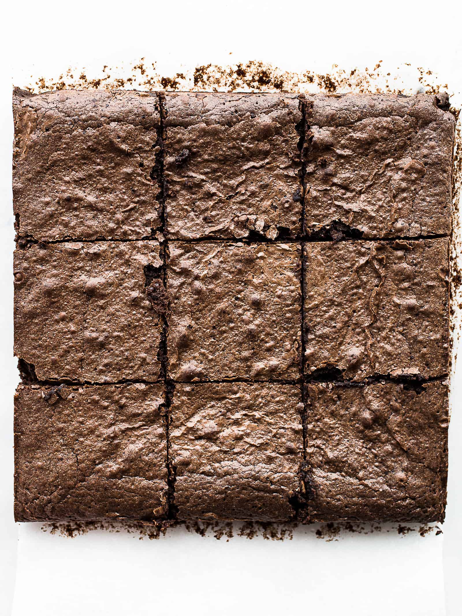 Gluten-free brownies cut into squares.