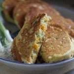 Gluten-Free Corn Scallion Pancakes on a platter.