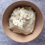 Bowl of gluten-free Italian Easter bread dough.