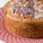 Gluten-Free Italian Easter bread on pink cake stand.