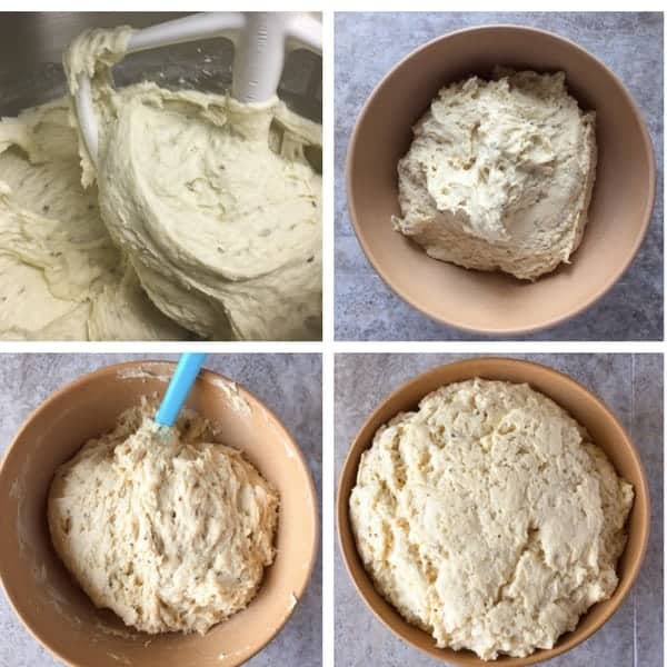 Gluten-Free Italian Easter Bread being mixed and rising.