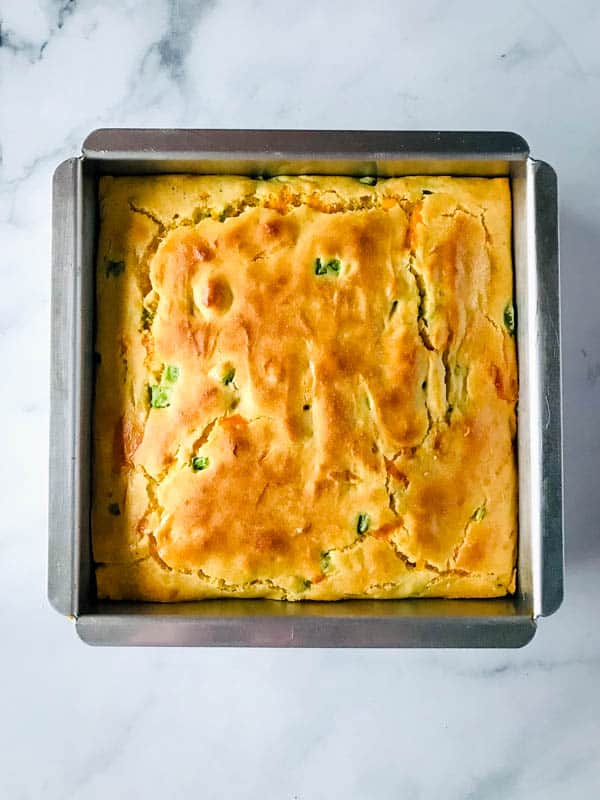 Pan of Baked Gluten-Free Jalapeno Cornbread