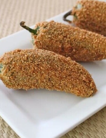 Gluten-Free Jalapeno Poppers on a white platter.