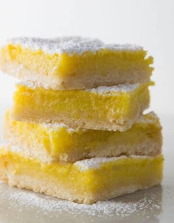 Gluten-free lemon bars in a stack.