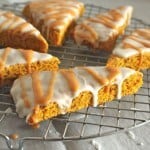 Gluten-Free Pumpkin Scones on a wire rack.