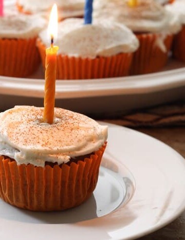 Gluten-Free Spicy Pumpkin Cupcakes with Cream Cheese Frosting.