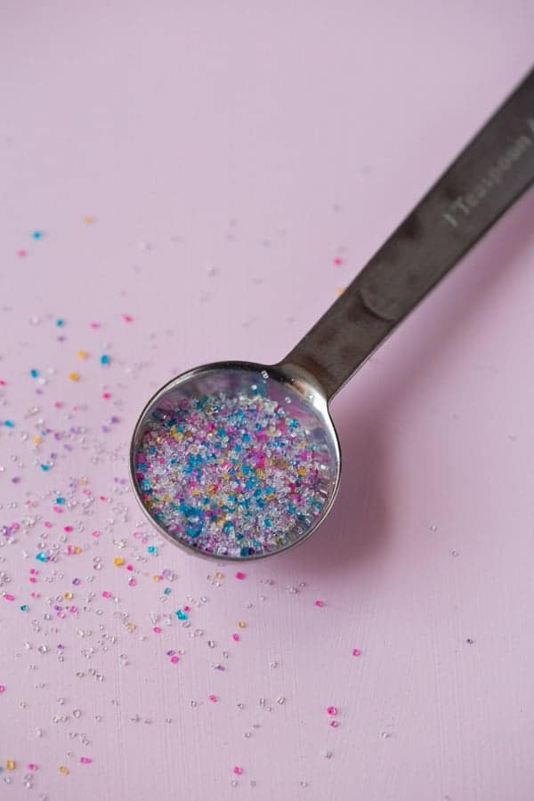 Teaspoon of colored sugar.