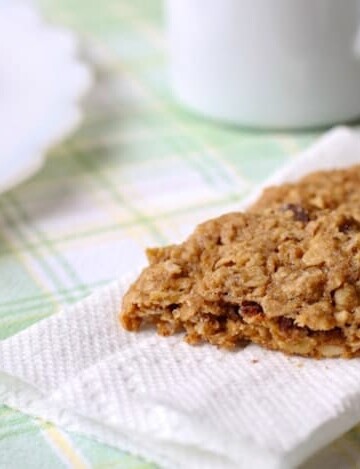 Gluten-Free Whole-Grain Oatmeal Cookies on a paper towel.