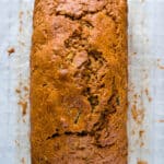 Gluten-free zucchini bread loaf.