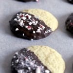 Gluten-free peppermint bark cookies with candy cane pieces.