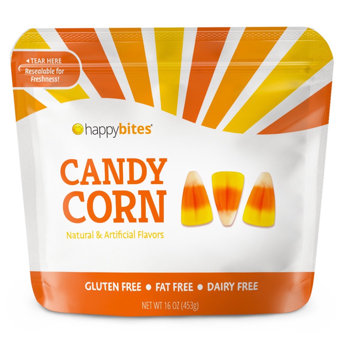 Bag of happy bites candy corn.