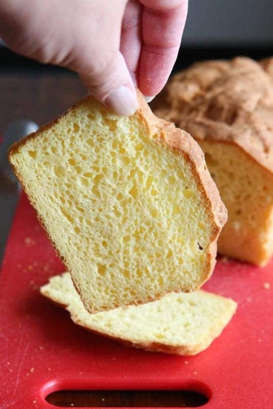 Slice of gluten-free sandwich bread.