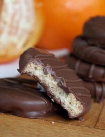 No Bake Chocolate-Dipped Orange Cookies.