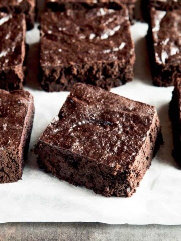 Paleo brownies cut into squares.