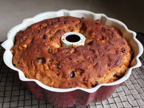 Gluten-Free Panettone in pan.