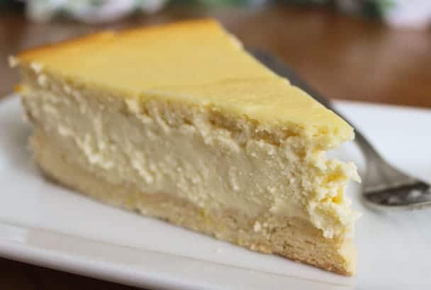 Ricotta Cheesecake on a white plate.