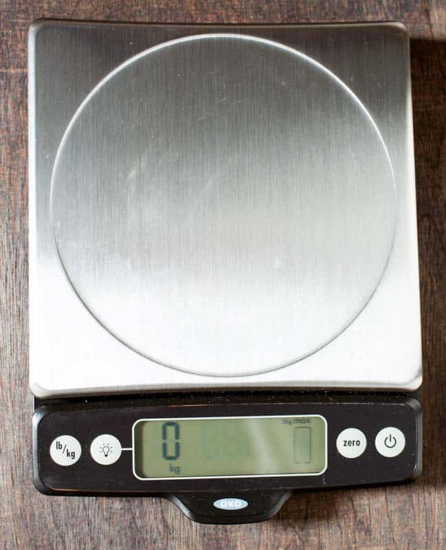 Digital kitchen scale.