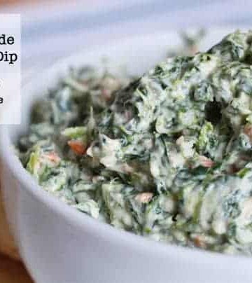 Homemade Gluten-free Spinach Dip.