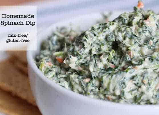 Homemade gluten-free spinach dip.