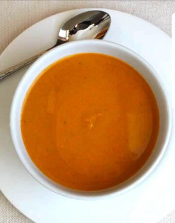 Paleo Sweet Potato Soup in a bowl.